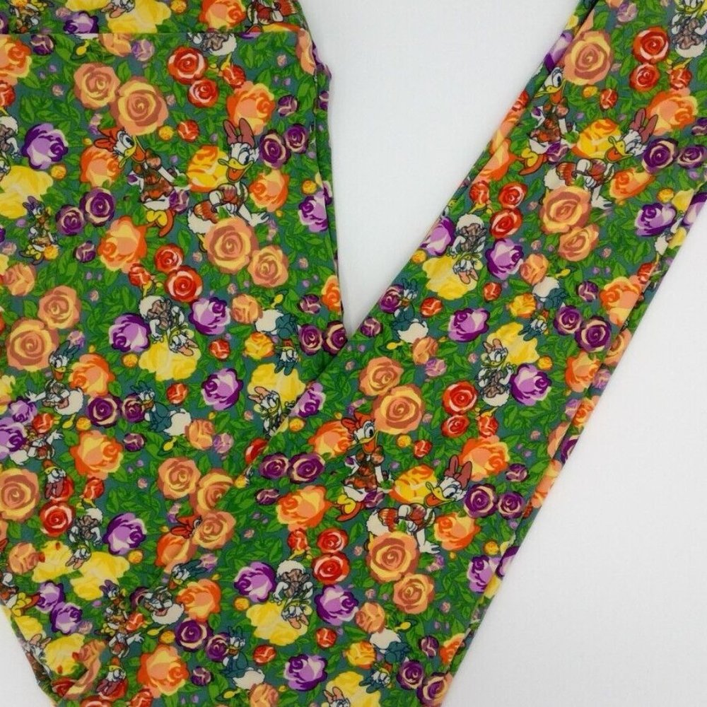 LULAROE DISNEY LEGGINGS ONE SIZE DAISY DUCK FLOWERS